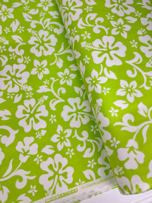 Aloha Flannel - Tropical Florals Green Flannel Fabric 