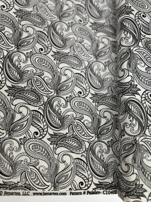 Night and Day - Paisley White/Black Fabric