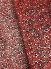 Holiday Wishes - Mistletoe Scroll Crimson/Silver Metallic Yardage