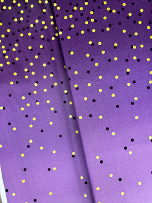 Ombre Confetti Metallic Aubergine - Metallic Dots Purple Yardage