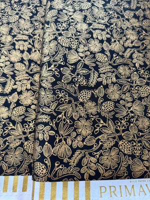 Primavera - Moxie Floral Black Metallic Yardage