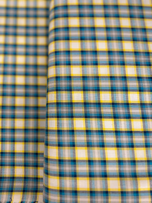 Kitchen Window Wovens - Yarn Dyed Check Plaid Cyan Yardage