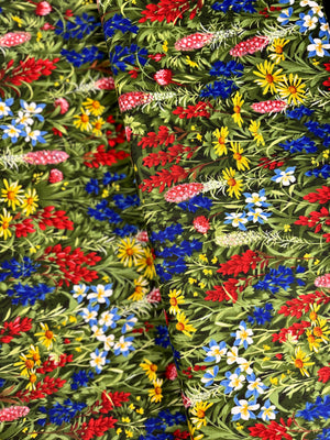 Wildflowers Favorites - Floral Field of Flowers Multi Yardage