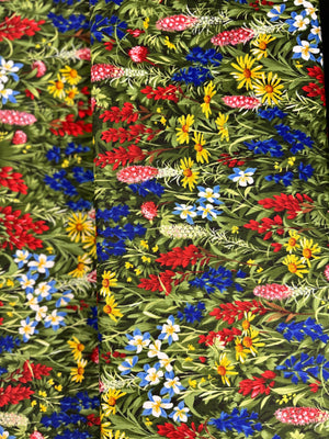 Wildflowers Favorites - Floral Field of Flowers Multi Yardage