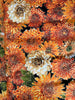 Autumn Leaves - Packed Autumn Flowers Metallic Yardage