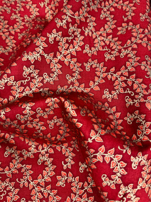 Florentine Garden - Vine Red Metallic Yardage