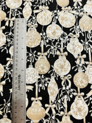 Holiday Flourish - Festive Finery - Ornaments Shadow Silver Yardage