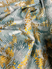 Chickadee Cheer - Foliage Dusty Teal/Gold Metallic Yardage