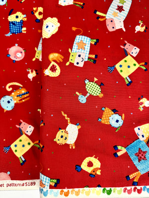 Little Red Barn - Tossed Characters Yardage