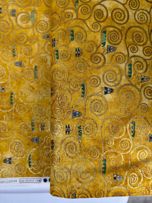 Gustav Klimt - Swirls Gold Metallic Yardage