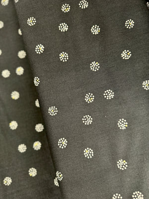 Think Ink Canvas - Dotties Black Metallic Canvas Yardage