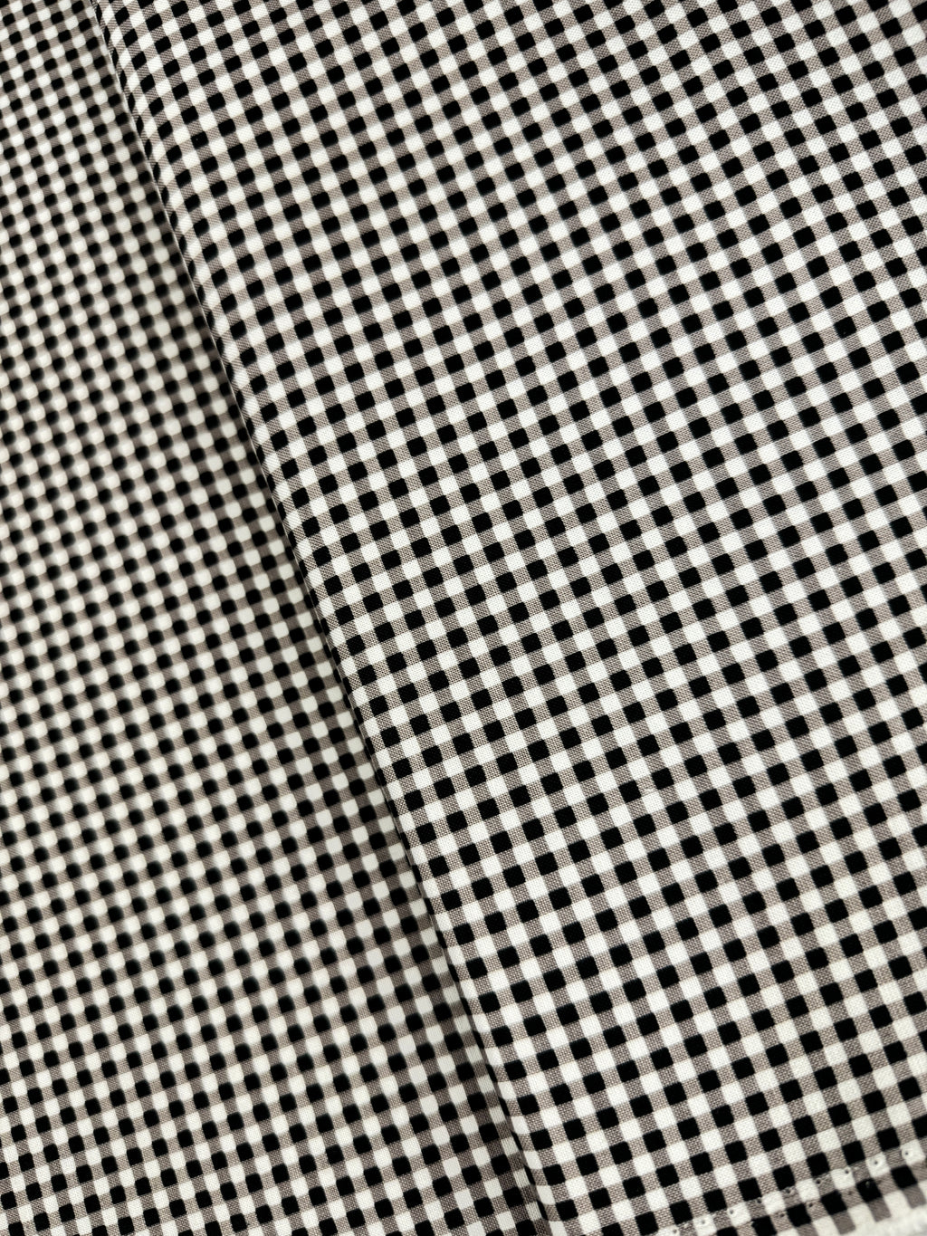 1/8 Inch Small Gingham Check Black Yardage