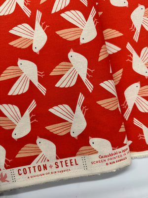 Wild & Free - Free As A Bird - Blazing Orange Canvas Yardage