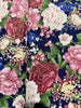 Sakura - Chrysanthemums and Peonies Navy Metallic Yardage