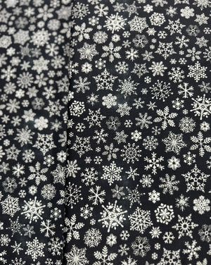 Peace, Joy & Love - Chalkboard Snowflakes Yardage