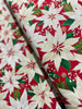 Merry & Bright - Elegant Poinsettias Red/Gold Metallic Yardage