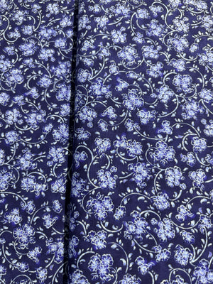 Daisy Blue - Painted Petals Delft Yardage