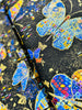 Wings Of Gold - Large Flying Metallic Butterflies Yardage