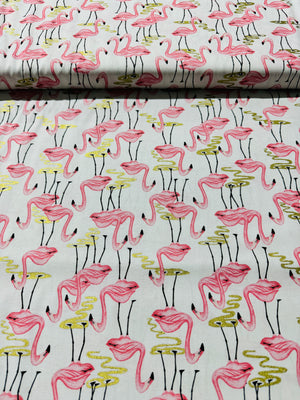 Fat Quarter - Glitter Critters - Flamingo Bay