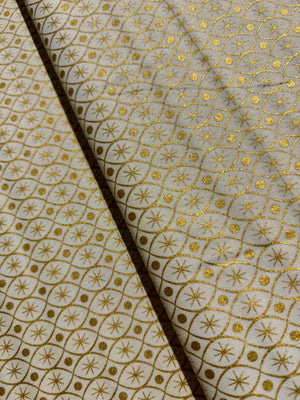 Holiday Flourish 15 - Geometric Ivory Gold Yardage