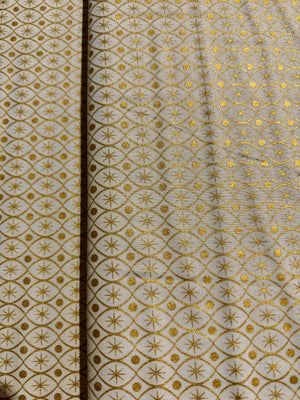 Holiday Flourish 15 - Geometric Ivory Gold Yardage