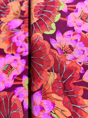 Kaffe Fassett Collective - Classics - Lake Blossoms Red Yardage