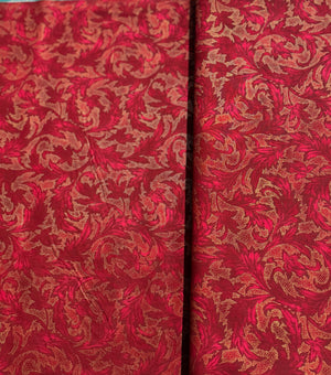 Holiday Wishes - Damask Scarlet/Gold Metallic Yardage