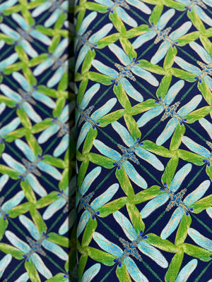 Dance of the Dragonfly - Pinwheel Geo Navy/Aqua Yardage