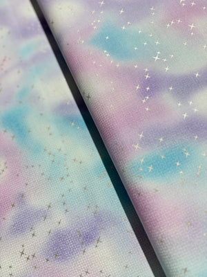 Mystic Moon - Stars Pastel Metallic Yardage