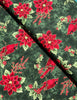 Holiday Wishes - Cardinal Poinsettia Hunter/Gold Metallic Yardage