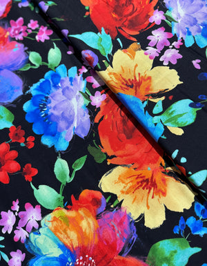 Untamed Beauty - Large Bright Painted Florals - Remnant