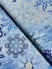 Holiday Flourish-Snow flower - Winter Florals Blue Metallic Yardage