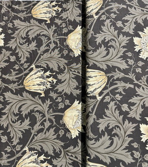 Ebony Suite - Anemone Large Floral Charcoal Yardage