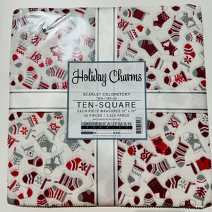 Holiday Charms - Scarlet Colorstory Ten Squares