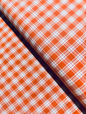 Kitchen Window Wovens - Yarn Dyed Check Plaid Orangeade Yardage