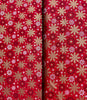 Merry & Bright - Elegant Snowflakes Red/Gold Metallic Yardage