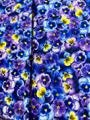 Pansy Paradise - Packed Pansies Yardage