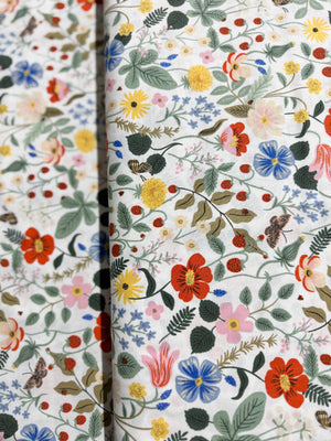 Strawberry Fields - Floral Ivory Yardage