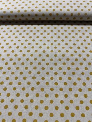 Sevenberry Canvas Natural Dots - Medium Yellow Dots Yardage