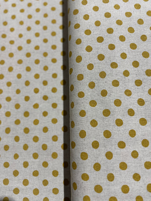 Sevenberry Canvas Natural Dots - Medium Yellow Dots Yardage