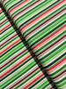 Holiday Sweets - Stripes Peppermint/Gold Metallic Yardage