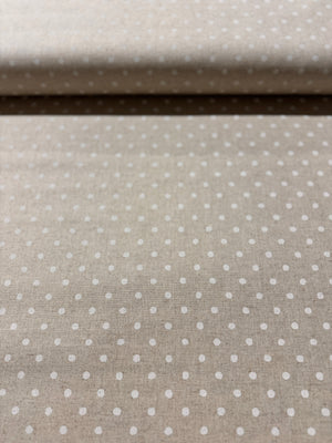 Sevenberry Canvas Natural Dots - White Dots Yardage