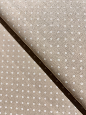 Sevenberry Canvas Natural Dots - White Dots Yardage