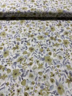 Sevenberry Grace - Florals Vines Chamomile Yardage