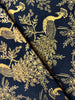 Menagerie - Royal Peacock Navy Canvas Metallic Yardage