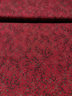 Holiday Wishes - All Over Berries Scarlet/Gold Metallic Yardage