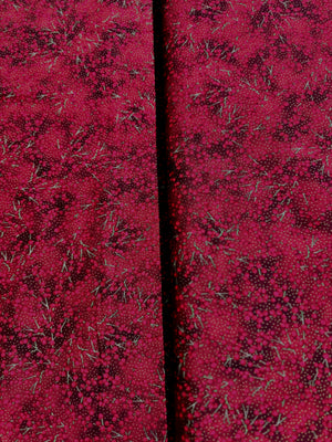 Holiday Wishes - All Over Berries Scarlet/Gold Metallic Yardage