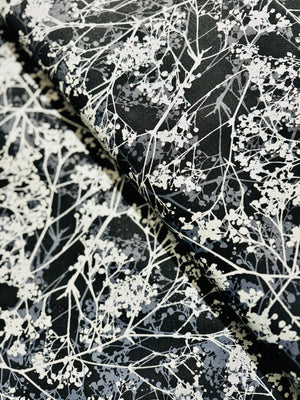 Sparkle and Fade - Flora Black/Silver Metallic Yardage