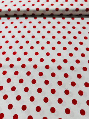 45" Dottie - White Christmas Red Yardage