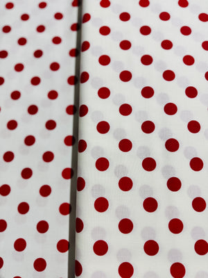 45" Dottie - White Christmas Red Yardage